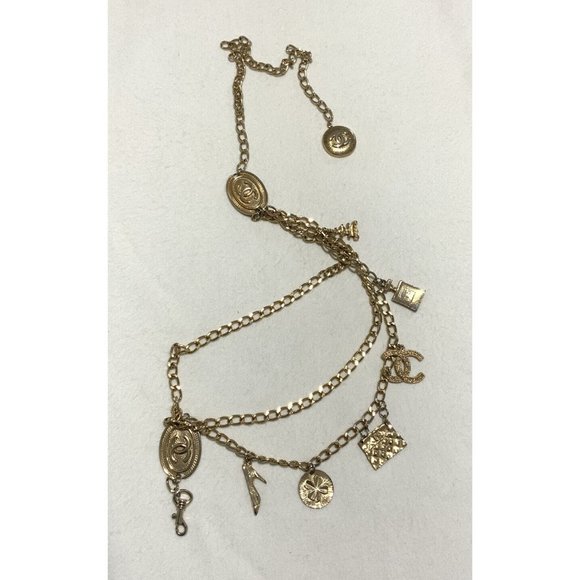 CHANEL Gold Chain CC Logo Accessories Belt GC - Picture 1 of 10